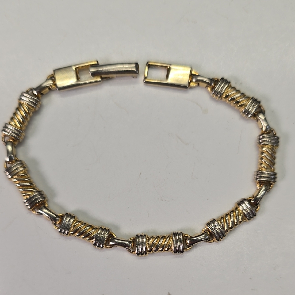 Two-Tone Gold & Silver Wrapped Link Bracelet